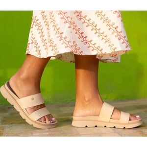 NWT Reef‎ Banded Horizon 2.5 Cameo Rose Platform Slides Women's Size 11 Comfort